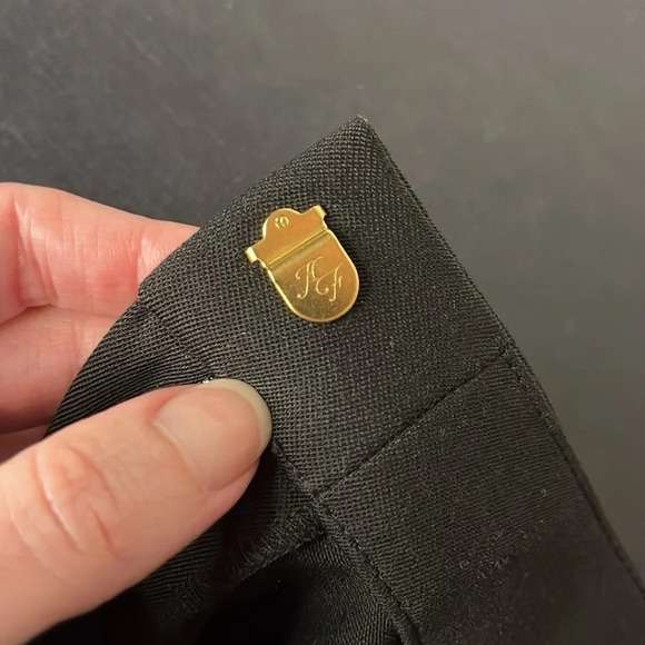 St John Caviar Wide Leg Black Dress High Rise Pants Women Sz 8 Cocktail Workwear - Picture 7 of 8